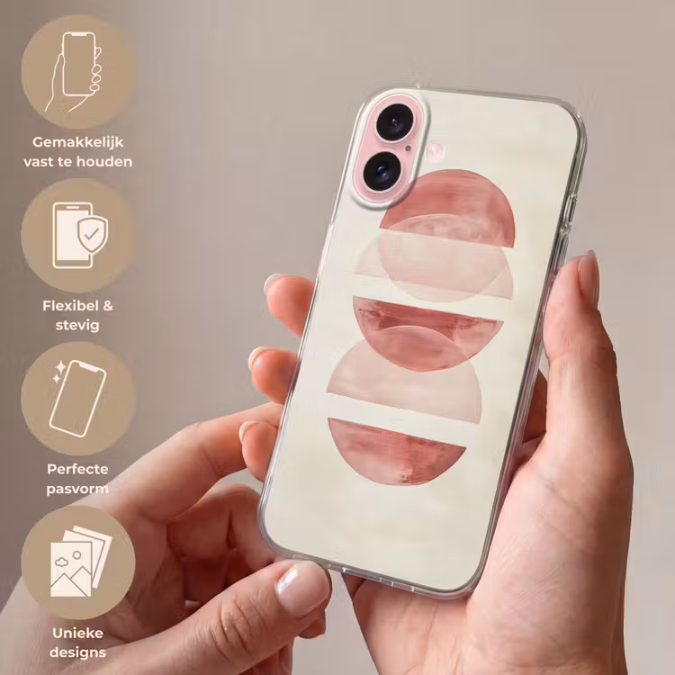Telefoonhoesje - Minimalistisch - Cirkels - Roze — 4