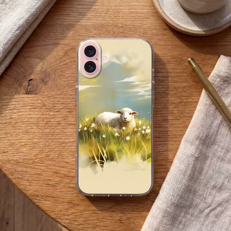 Telefoonhoesje - Schaap - Weide - Groen — 2
