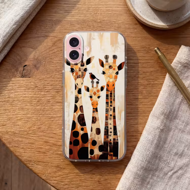 Telefoonhoesje - Giraffen - Cartoon - Crème — 2