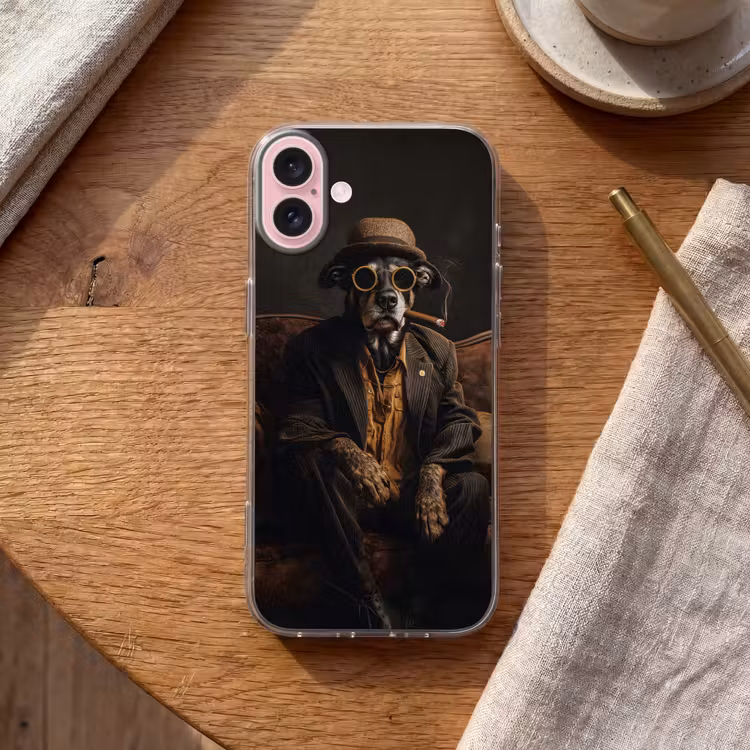 Telefoonhoesje - Hond - Sigaar - Hoed - Pak — 2