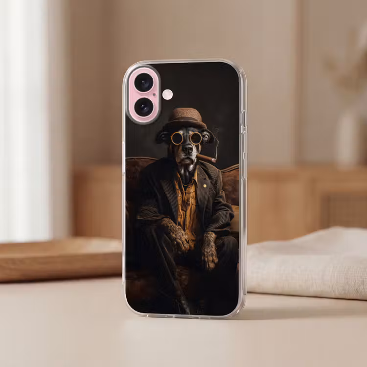 Telefoonhoesje - Hond - Sigaar - Hoed - Pak — 3