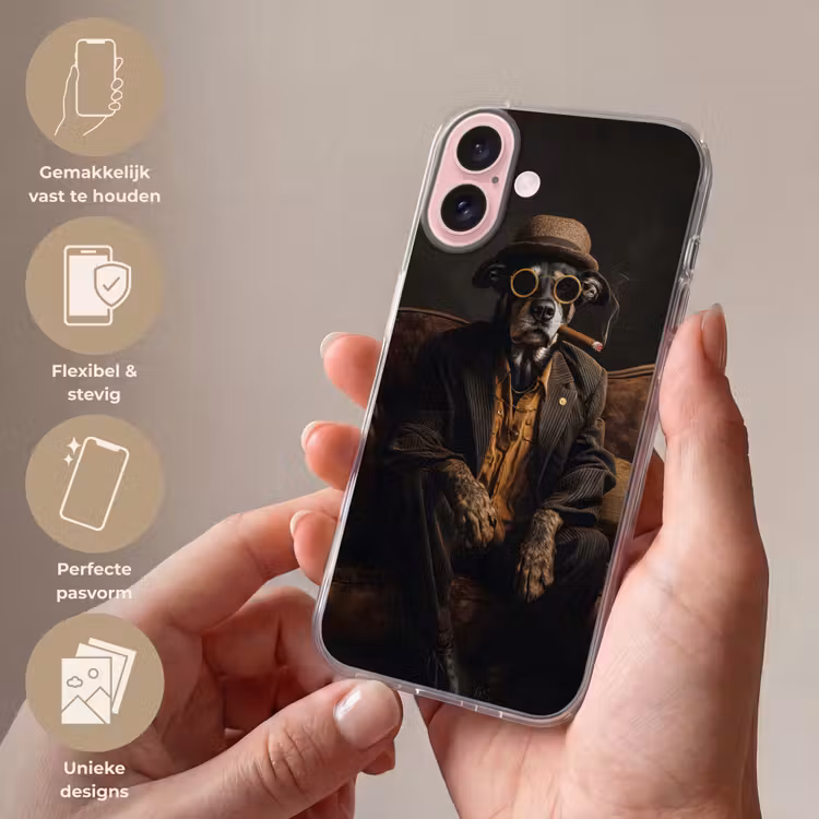 Telefoonhoesje - Hond - Sigaar - Hoed - Pak — 4