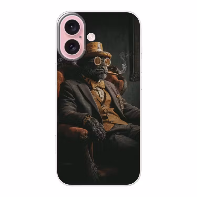 Telefoonhoesje - Kat - Pak - Oranje - Sigaar — 1