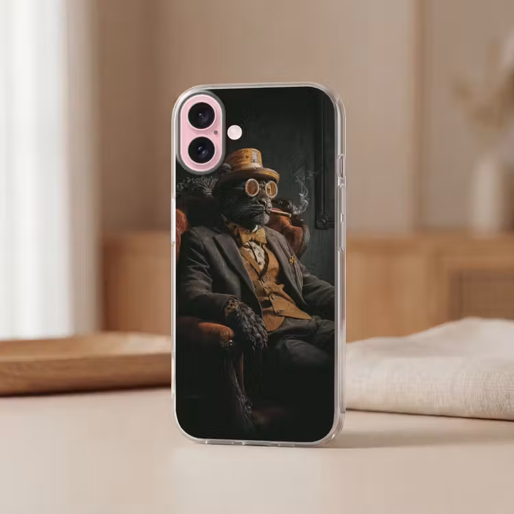 Telefoonhoesje - Kat - Pak - Oranje - Sigaar — 3
