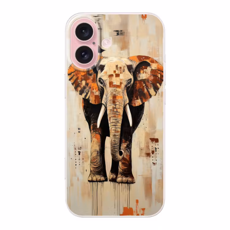 Telefoonhoesje - Olifant - Slurf - Mozaïek - Abstract — 1