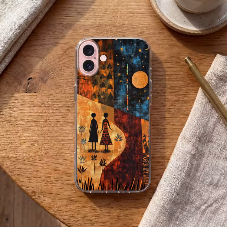 Telefoonhoesje - Silhouetten - Abstract - Zon - Maan — 2