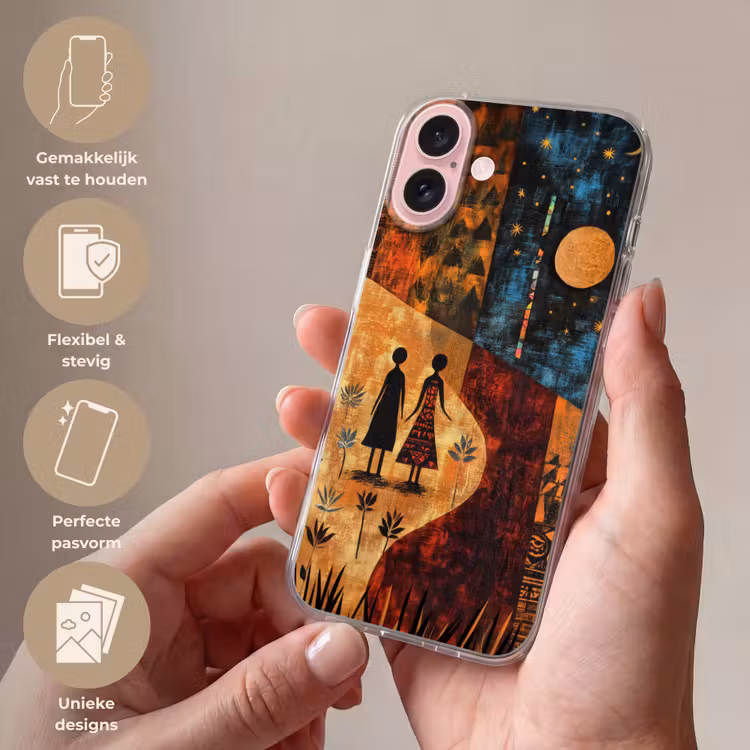 Telefoonhoesje - Silhouetten - Abstract - Zon - Maan — 4