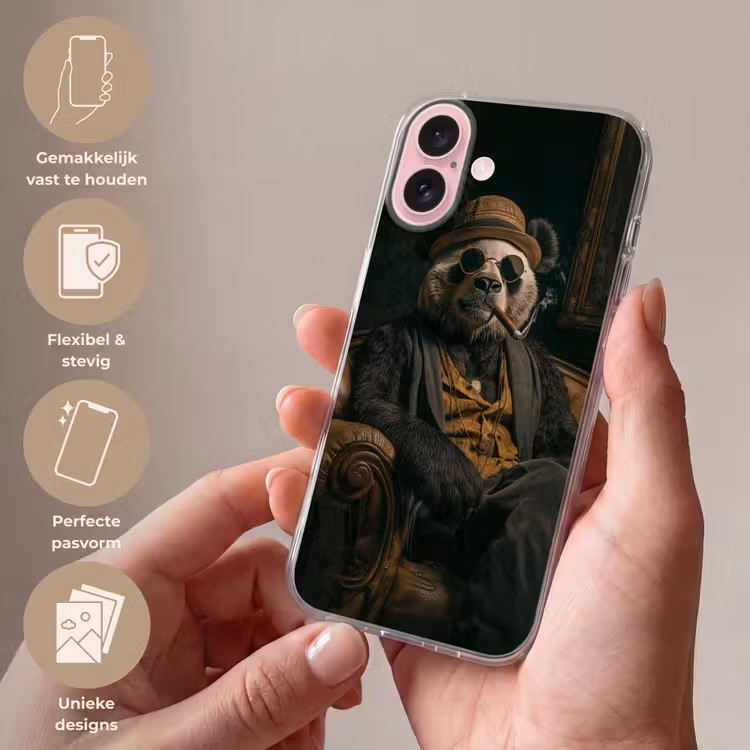 Telefoonhoesje - Panda - Hoed - Bril - Pak — 4
