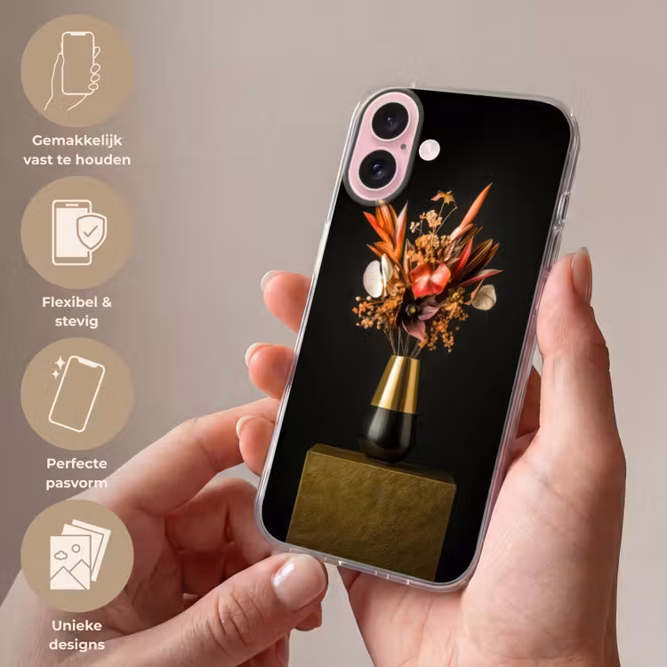 Telefoonhoesje - Exotisch - Boeket - Vaas - Goud — 4