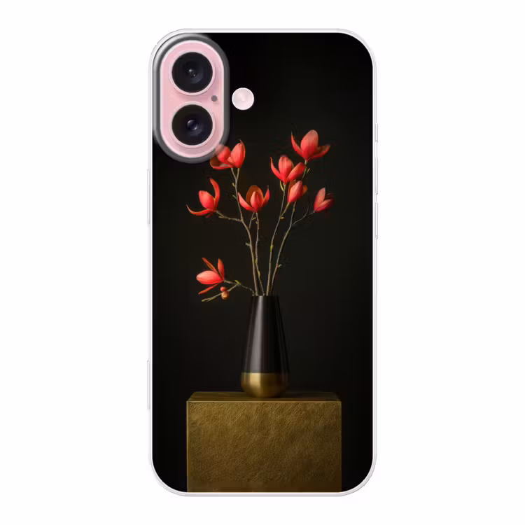 Telefoonhoesje - Rode - Bloemen - Vaas — 1