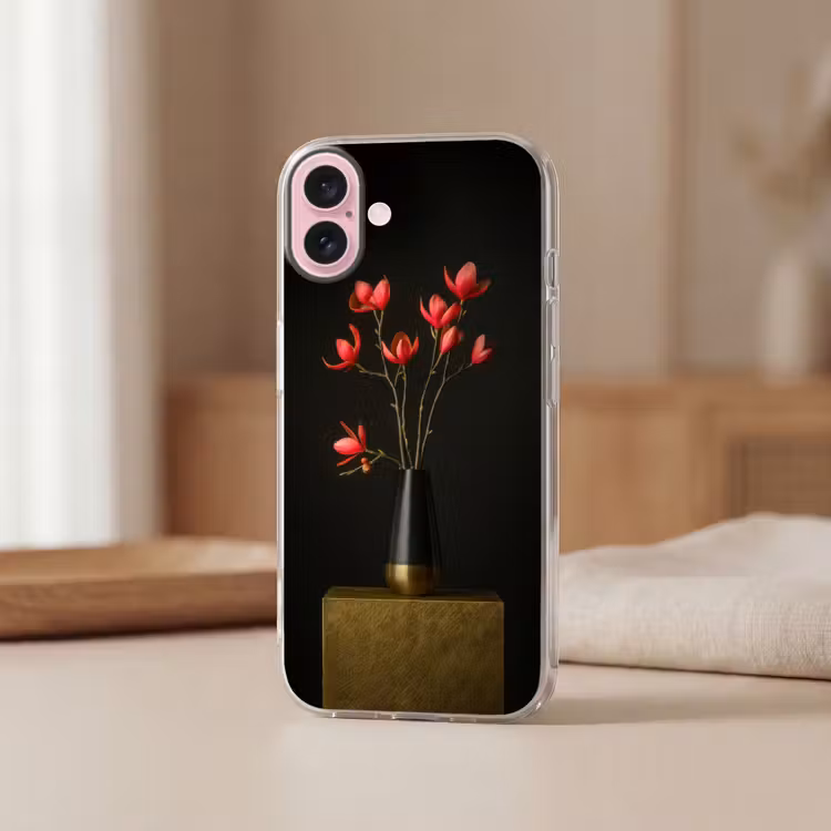 Telefoonhoesje - Rode - Bloemen - Vaas — 3