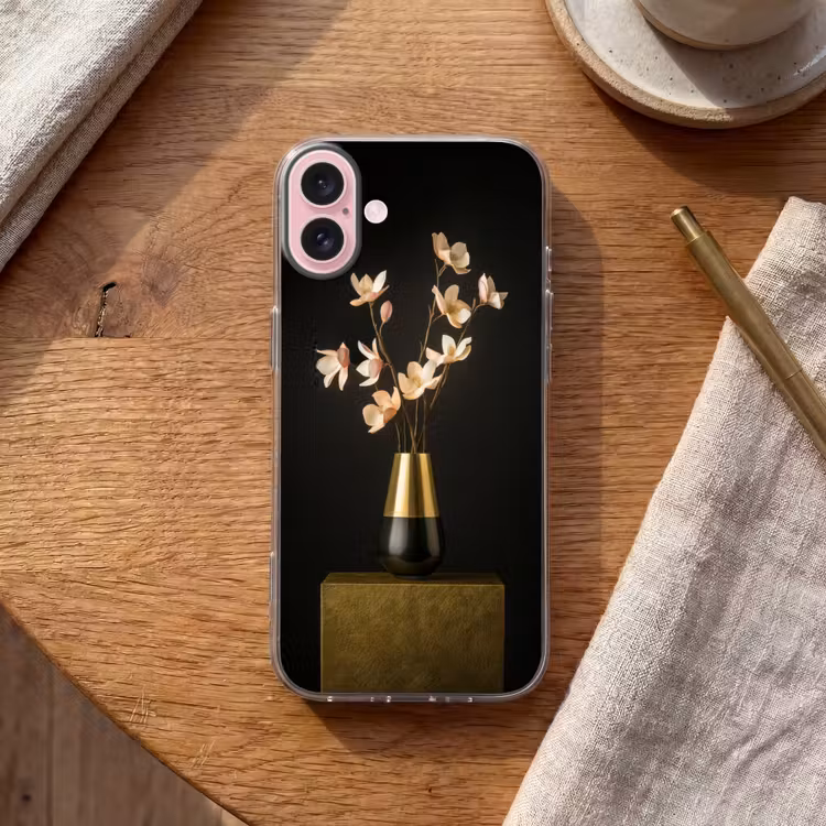Telefoonhoesje - Sierlijk - Boeket - Goud - Vaas — 2
