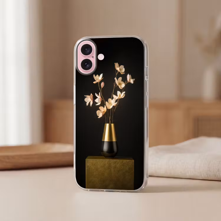 Telefoonhoesje - Sierlijk - Boeket - Goud - Vaas — 3