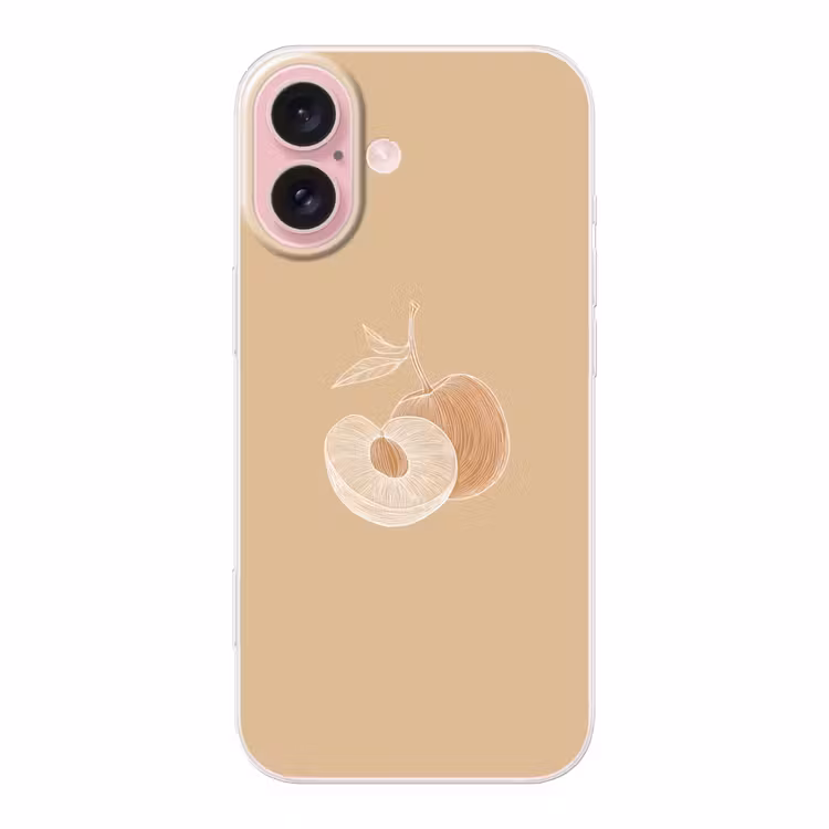 Telefoonhoesje - Perzik - Lijntekening - Pit - Beige — 1