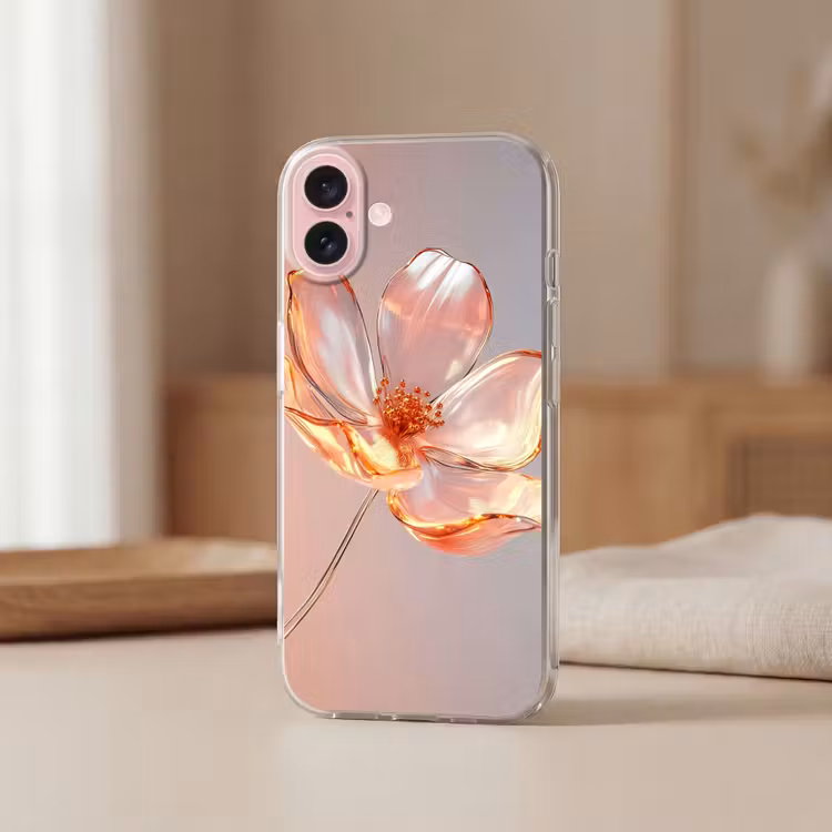 Telefoonhoesje - Glazen - Bloem - Roze — 3