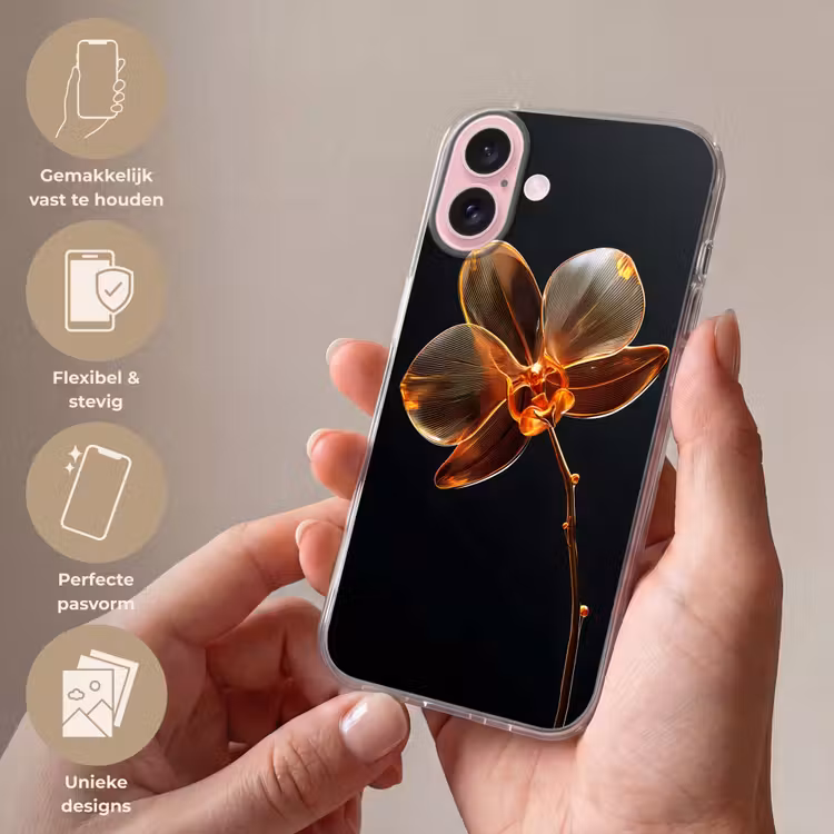 Telefoonhoesje - Orchidee - Doorzichtig - Bloem — 4