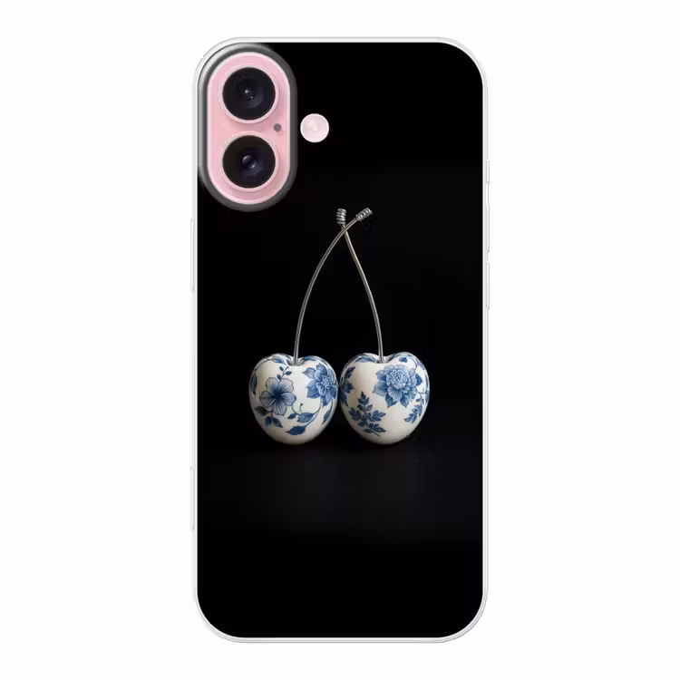 Telefoonhoesje - Kersen - Delfts blauw - Fruit — 1
