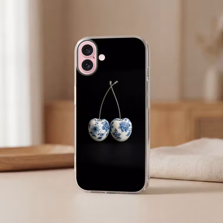 Telefoonhoesje - Kersen - Delfts blauw - Fruit — 3
