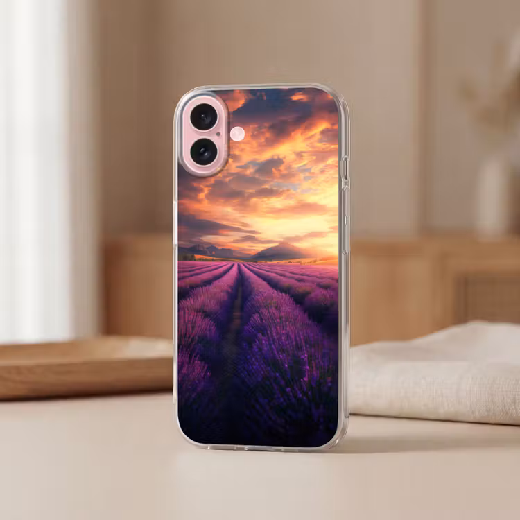 Telefoonhoesje - Lavendelveld - Zonsondergang - Paars — 3