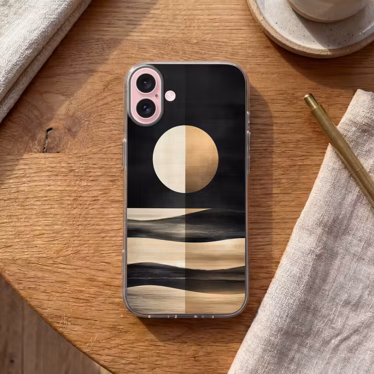 Telefoonhoesje - Maan - Cirkel - Goud — 2