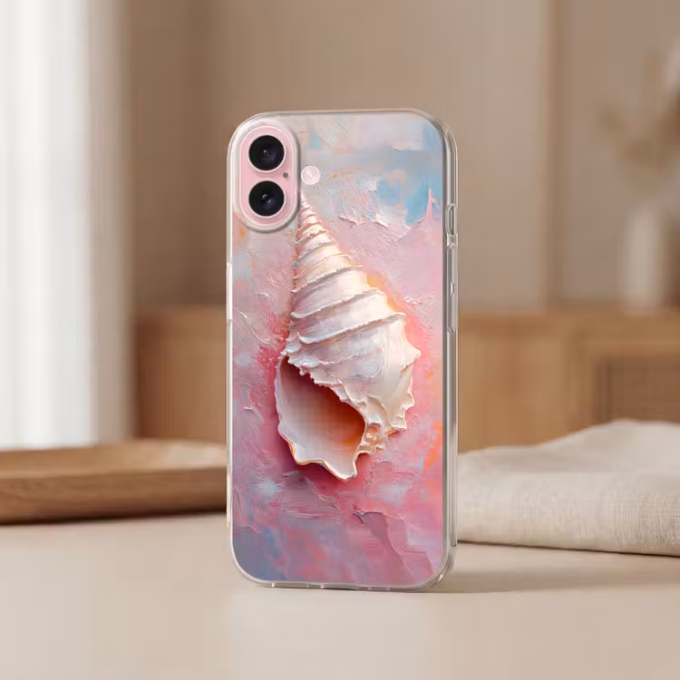 Telefoonhoesje - Schelp - Pastel - Pink — 3