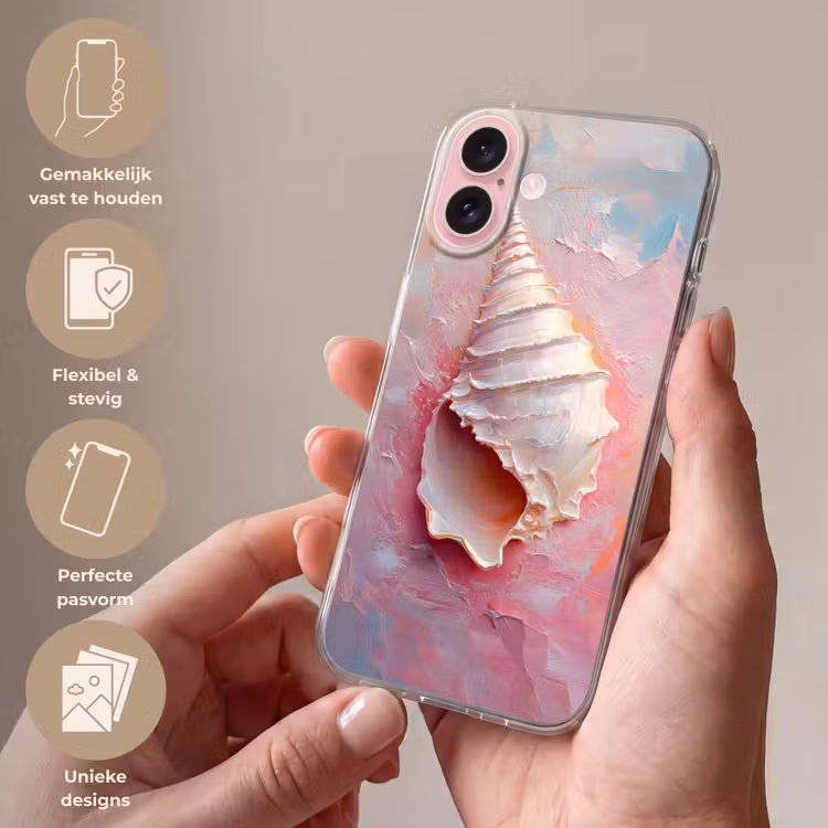 Telefoonhoesje - Schelp - Pastel - Pink — 4