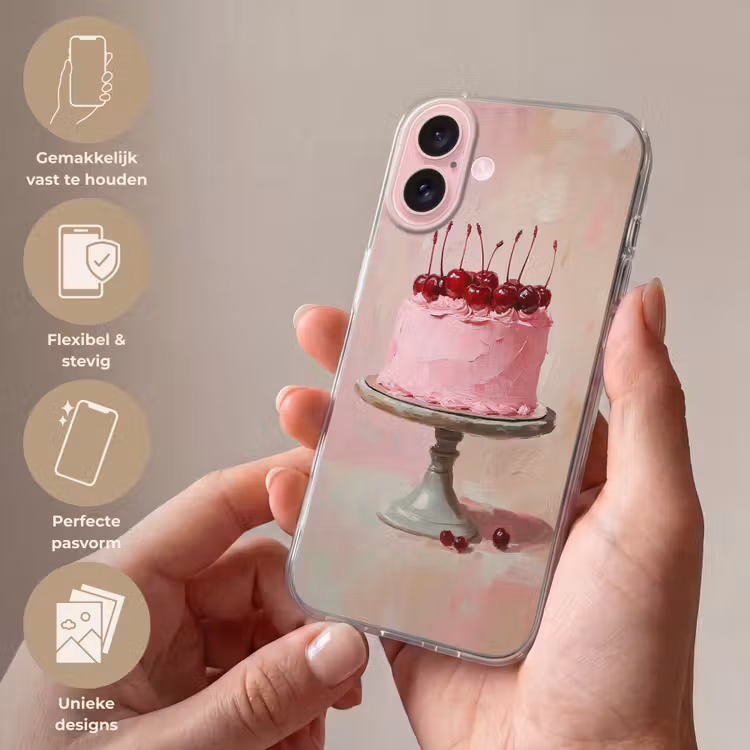 Telefoonhoesje - Taart - Pink - Cherry — 4