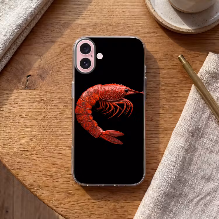 Telefoonhoesje - Garnaal - Rood - Dieren — 2