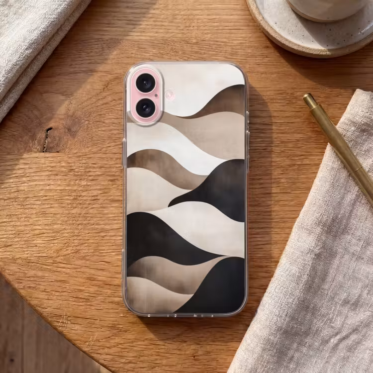 Telefoonhoesje - Golven - Abstract - Beige — 2