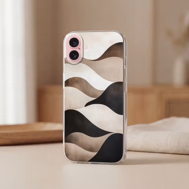 Telefoonhoesje - Golven - Abstract - Beige — 3