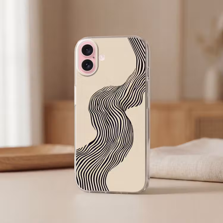 Telefoonhoesje - Golvend - Lijnen - Abstract - Silhouet — 3