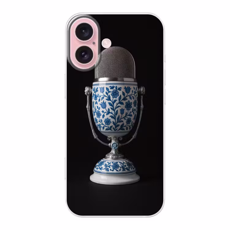 Telefoonhoesje - Microfoon - Delfts blauw - Muziek — 1