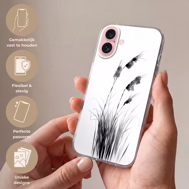 Telefoonhoesje - Minimalistisch - Stelen - Wit — 4