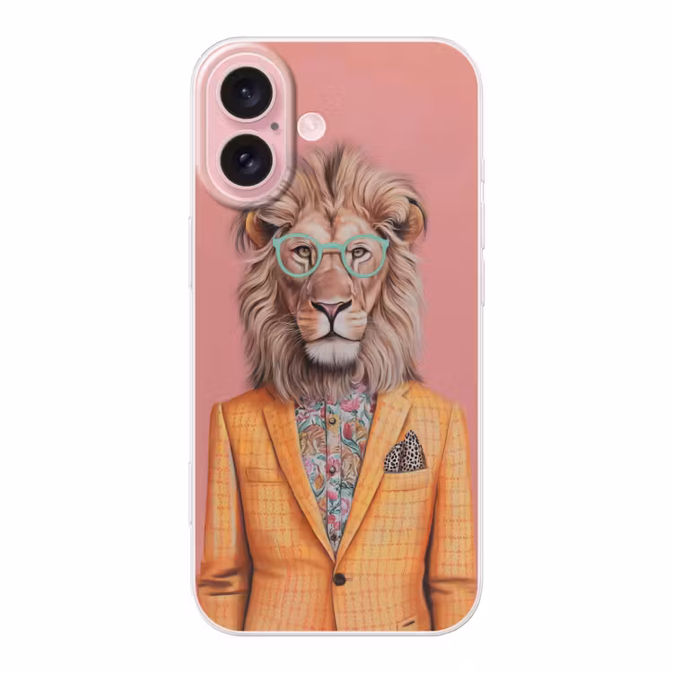 Telefoonhoesje - Leeuw - Pak - Geruit - Bril — 1