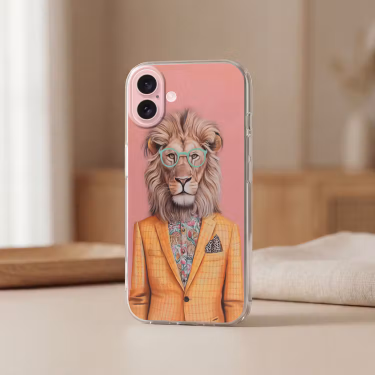 Telefoonhoesje - Leeuw - Pak - Geruit - Bril — 3