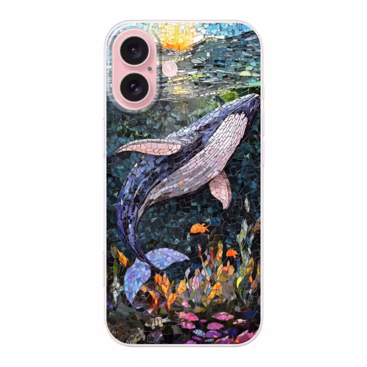 Telefoonhoesje - Mozaïek - Walvis - Koraal - Water — 1