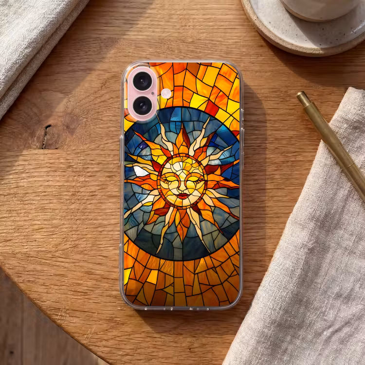 Telefoonhoesje - Mozaïek - Zon - Geel - Cirkel — 2