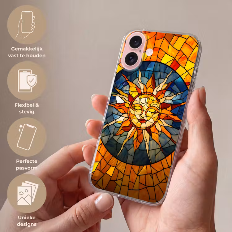 Telefoonhoesje - Mozaïek - Zon - Geel - Cirkel — 4