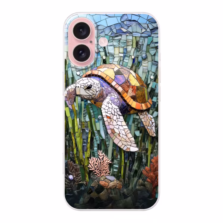Telefoonhoesje - Schildpad - Zeewier - Mozaïek — 1