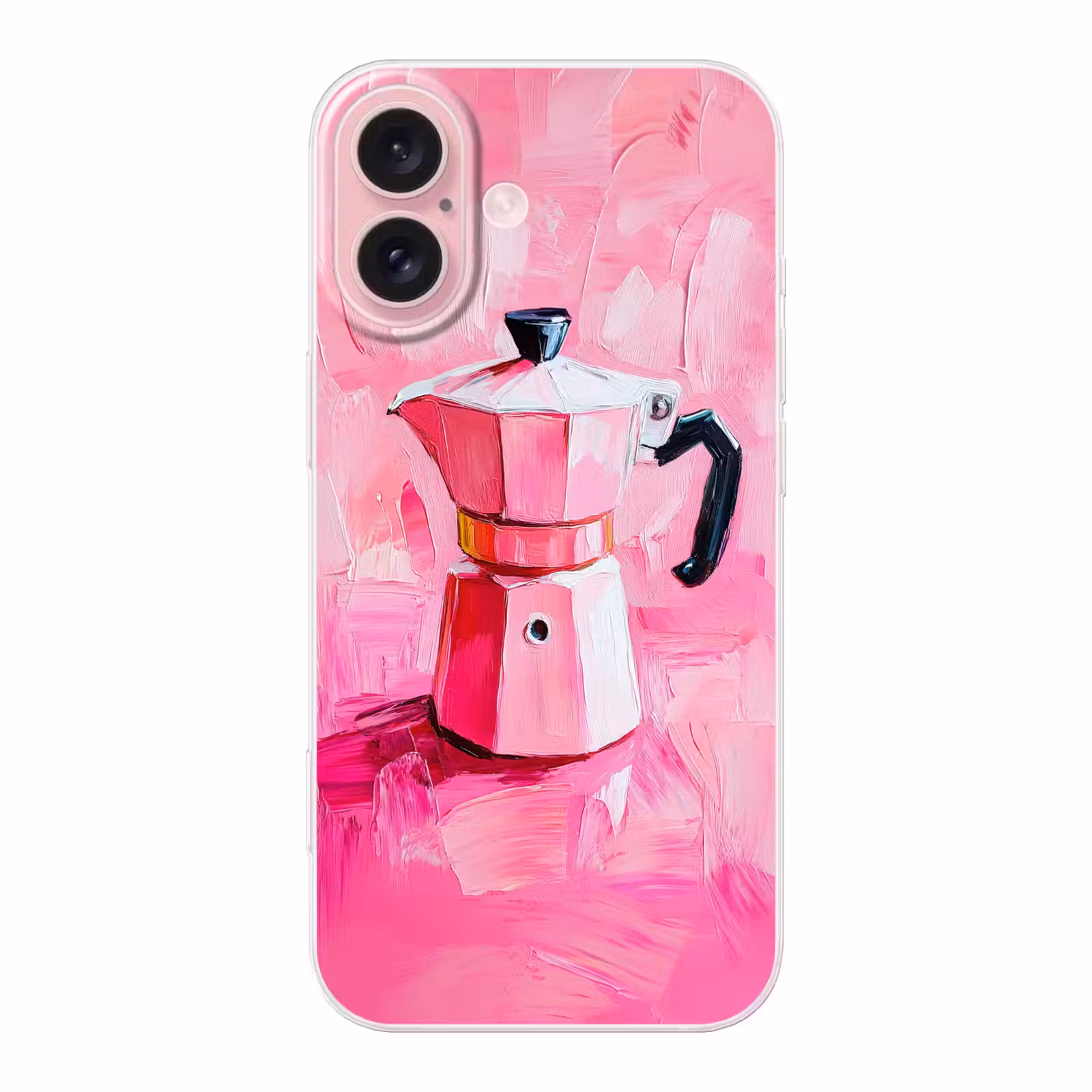 Telefoonhoesje - Roze - Verf - Coffee — 1