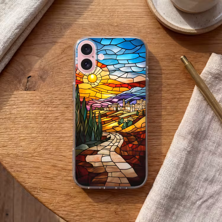 Telefoonhoesje - Mozaïek - Zon - Landschap - Dorp — 2
