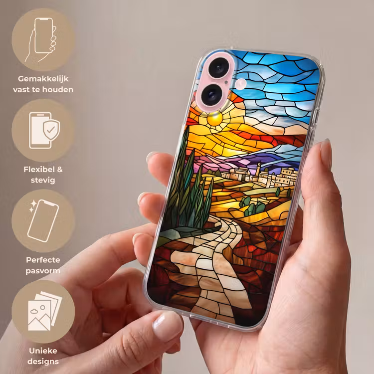 Telefoonhoesje - Mozaïek - Zon - Landschap - Dorp — 4