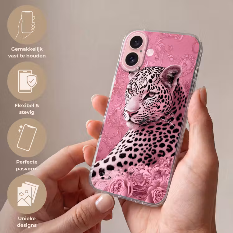 Telefoonhoesje - Panter - Luxe - Roze — 4