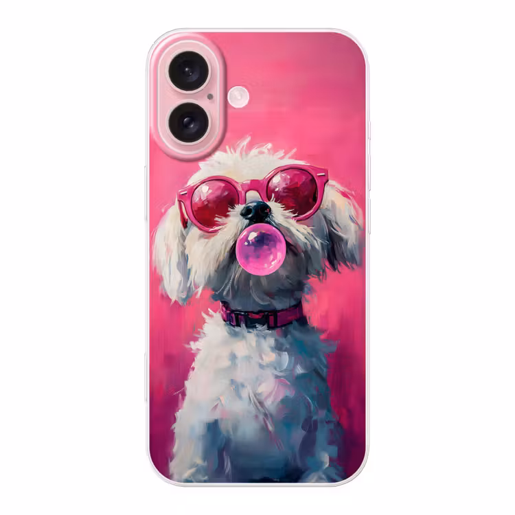 Telefoonhoesje - Pink - Hond - Bubbel — 1