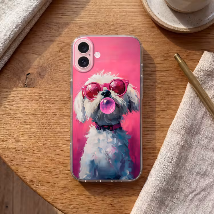 Telefoonhoesje - Pink - Hond - Bubbel — 2