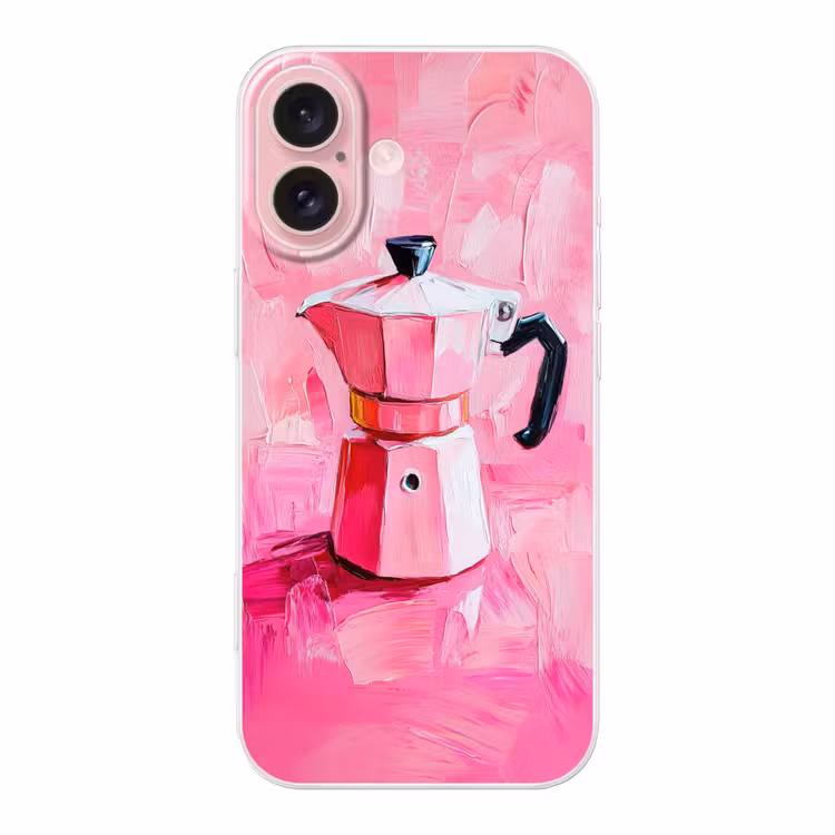 Telefoonhoesje - Roze - Verf - Coffee — 1