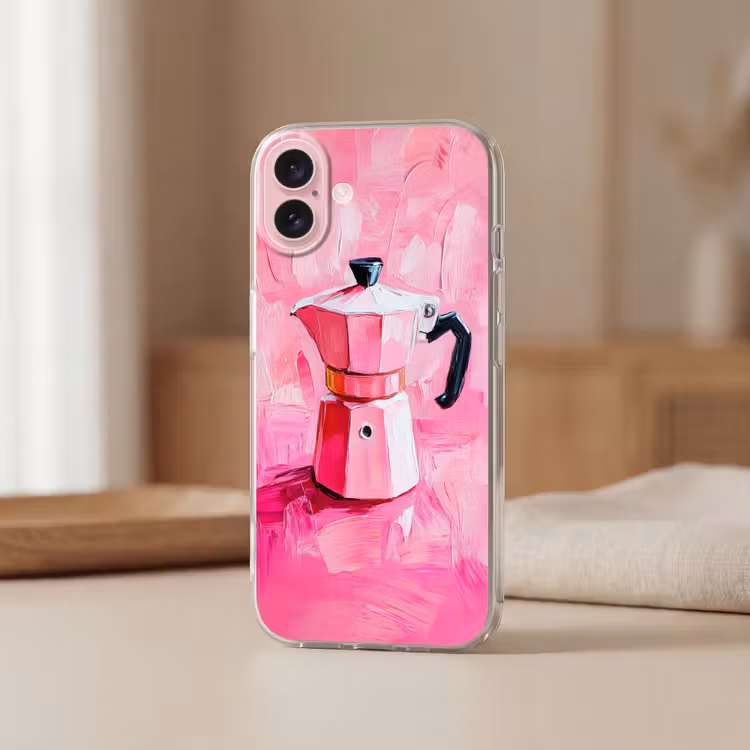 Telefoonhoesje - Roze - Verf - Coffee — 3