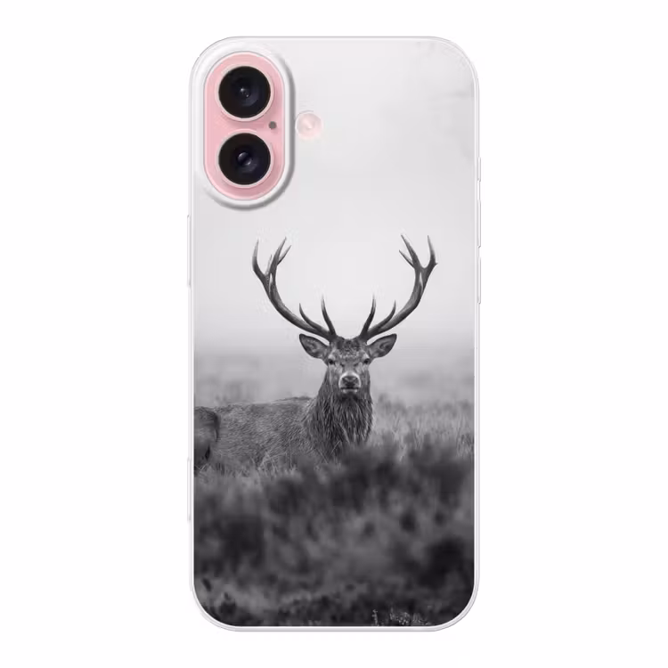 Telefoonhoesje - Hert - Mistig - Zwart - Wit — 1