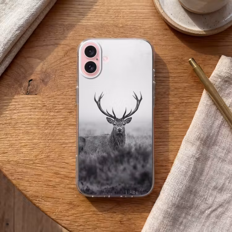 Telefoonhoesje - Hert - Mistig - Zwart - Wit — 2