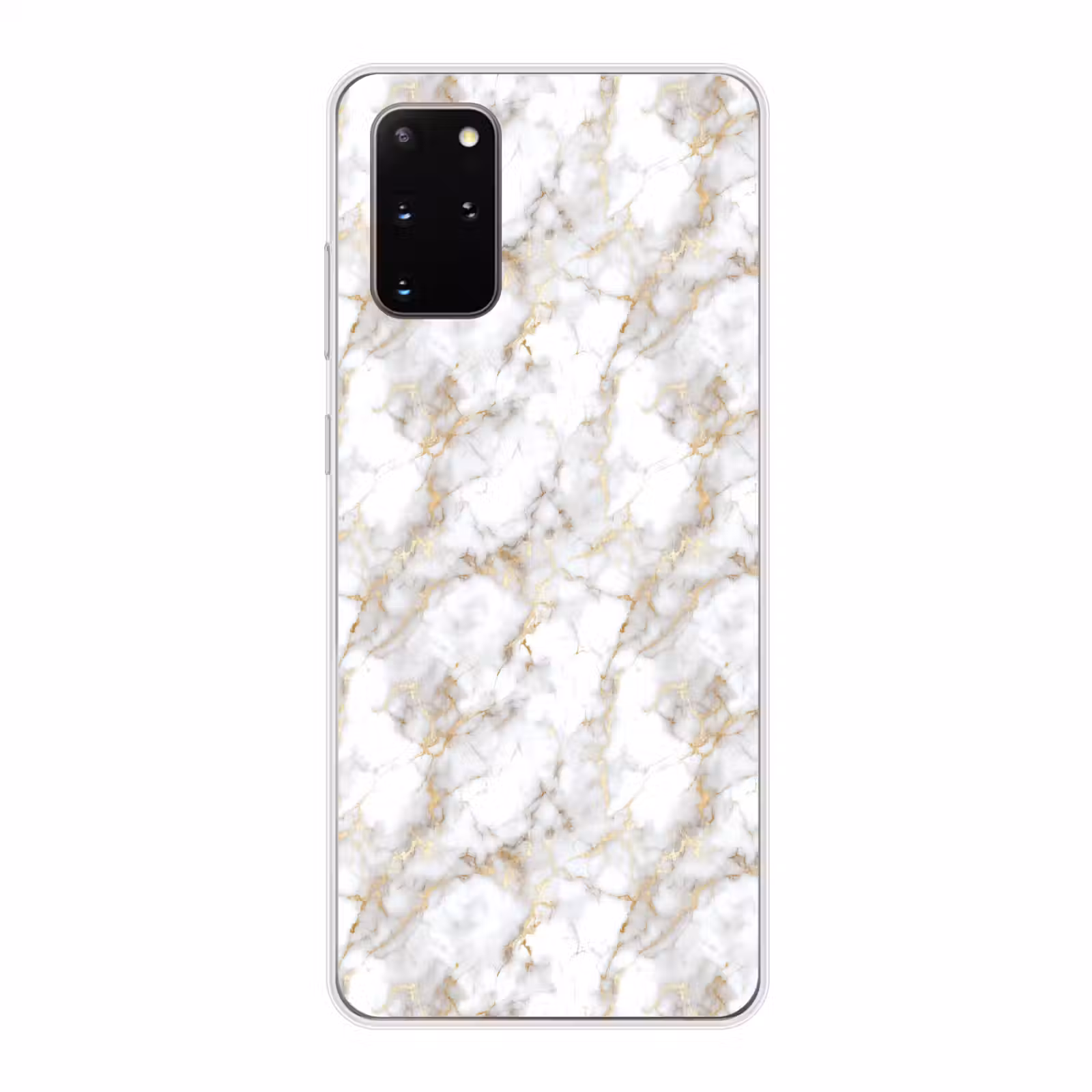 Telefoonhoesje - Gouden aders - Marmer - Wit — 1